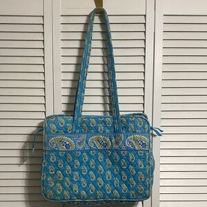 Vera Bradley retired Bermuda Blue & Green Paisley Women's Tote Handbag